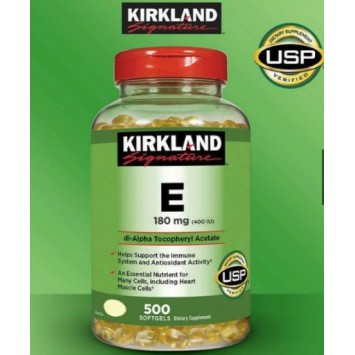 Kirkland Signature Vitamin E 180 mg (400 IU) 500 Softgels