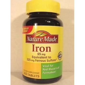 nature made萊翠美 iron 鐵 65 mg 365 tablets