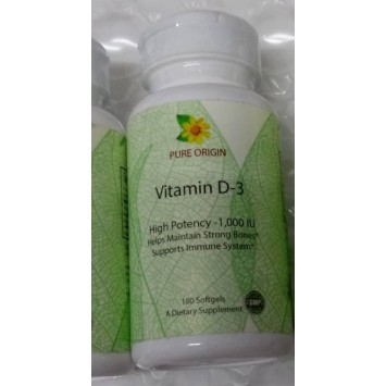 Pure Origin D3 1000iu 180顆軟膠囊 （純益）