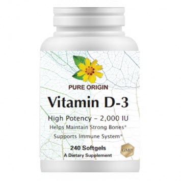 Pure Origin D3 2000iu 240顆軟膠囊 （純益）